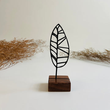 Escultura Base de Madeira e Arte em Acrílico - Árvore Abstrata em Linhas