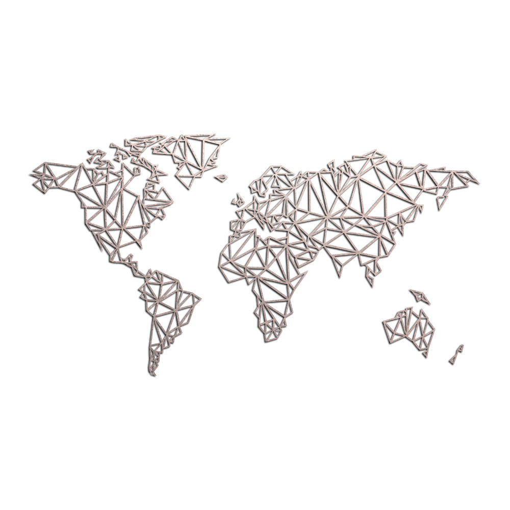Escultura de Parede de Mapa - Mapa Mundi Geométrico