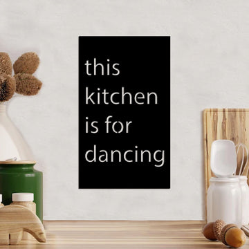 Letreiro de Parede - Placa: This kitchen is for dancing