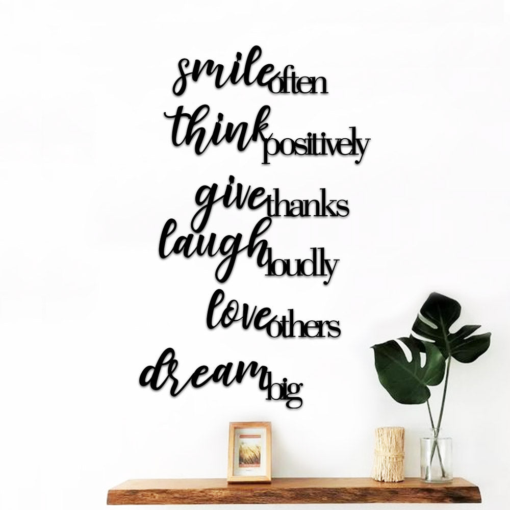 Lettering - Smile, think, live, give...