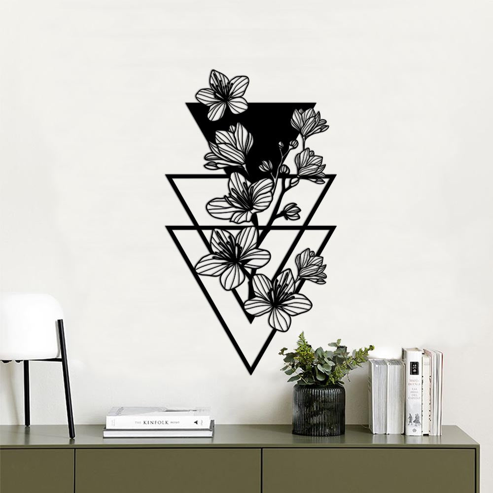 Escultura de Parede Floral - Triângulo com Lírios