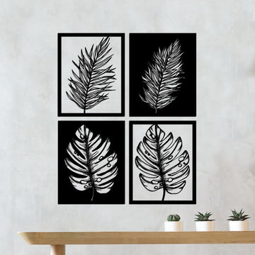 Escultura de Parede Floral - Quadro Folhas
