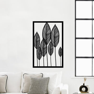 Escultura de Parede Floral - Quadro Folhas Sobrepostas
