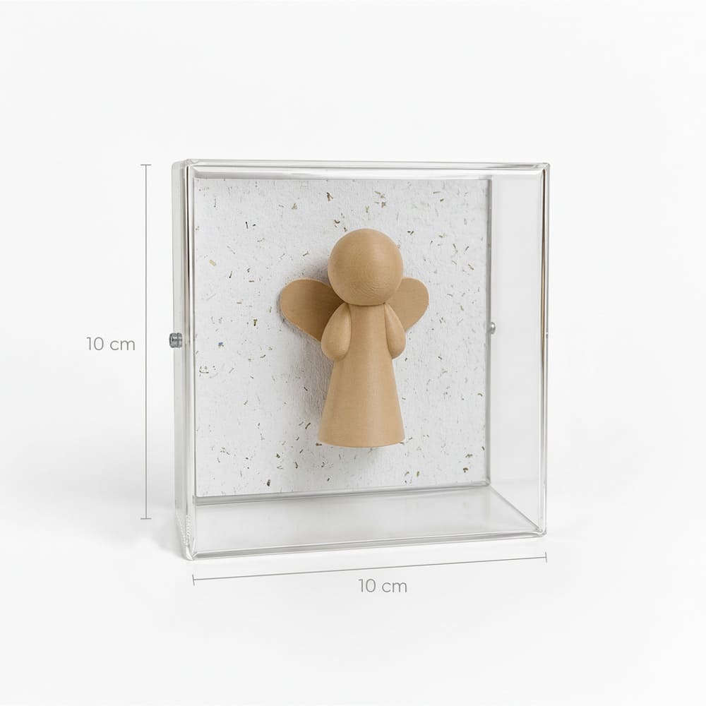 Anjo da Guarda – Meu Zeloso Guardador Branco com Sementes - 10x10x5 cm