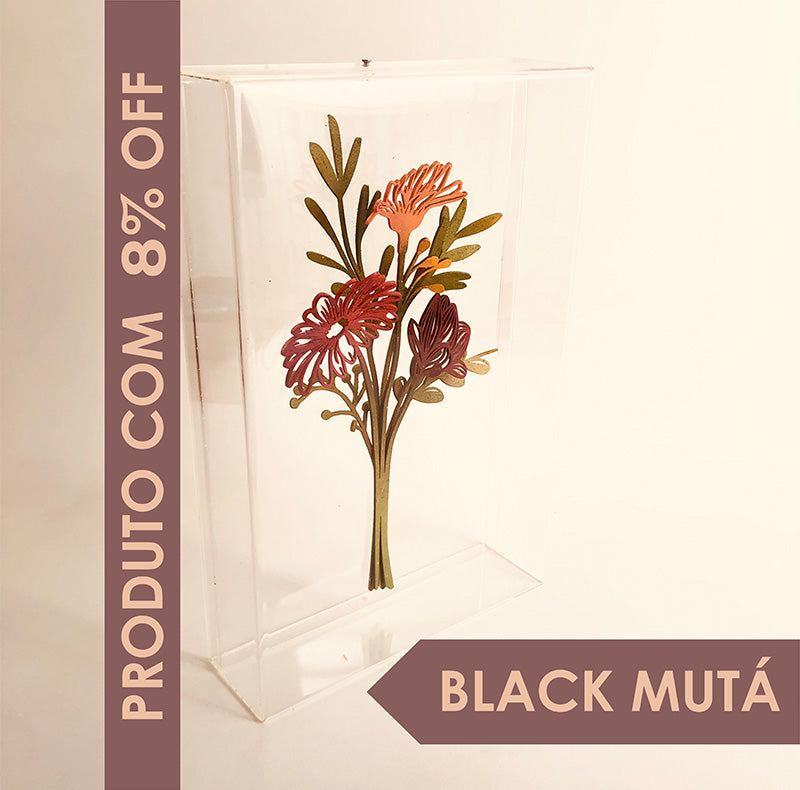 Caixa Acrílica com Buquê de Flores