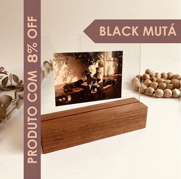 Porta Retrato Personalizável com Base em Madeira Paisagem G