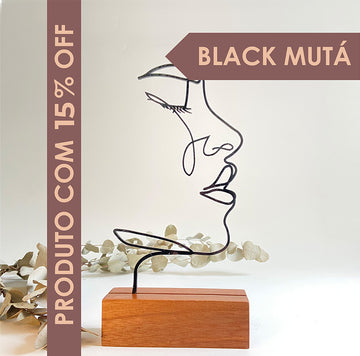 Escultura de Base em Madeira - Perfil Linhas