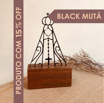 Escultura Decorativa E Base De Madeira N. Senhora Aparecida