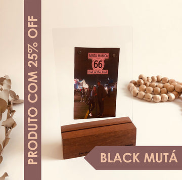 Porta Retrato Personalizável com Base em Madeira Retrato G