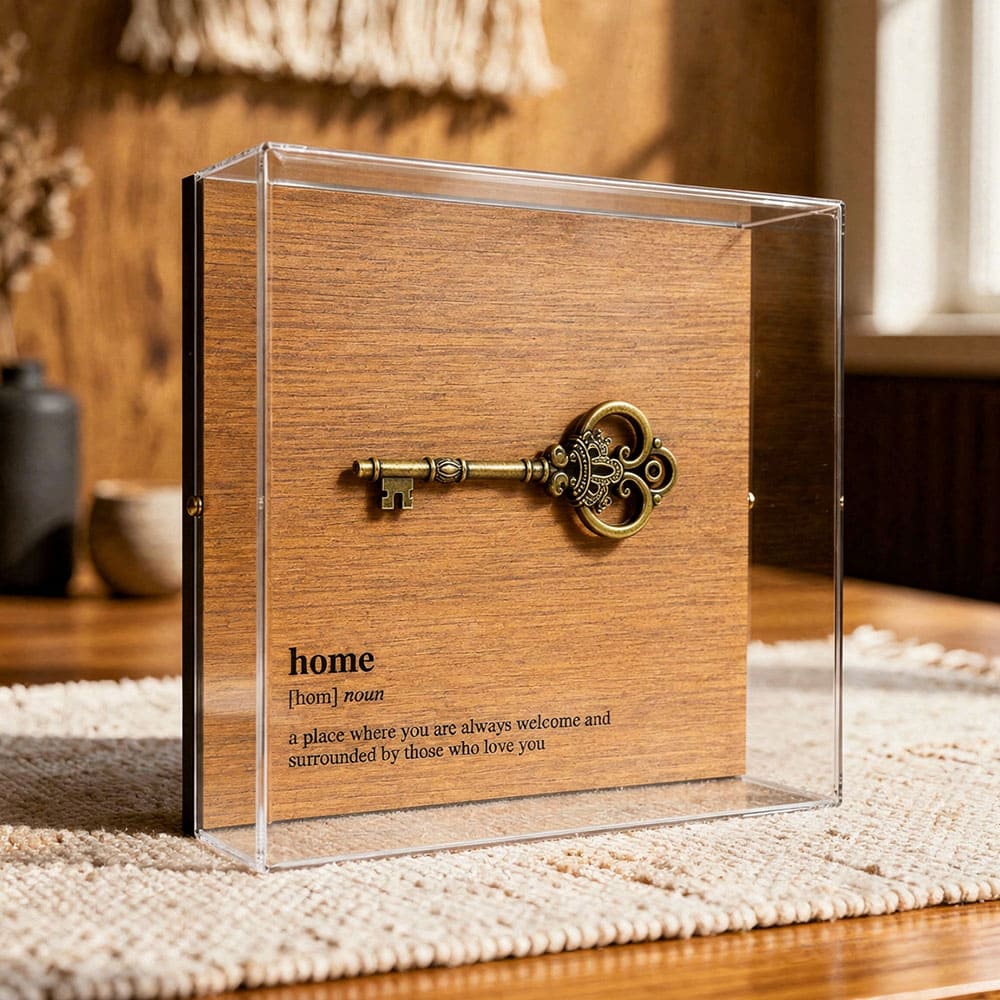 Caixa de Acrílico Temática - Home - 15 x 15 cm