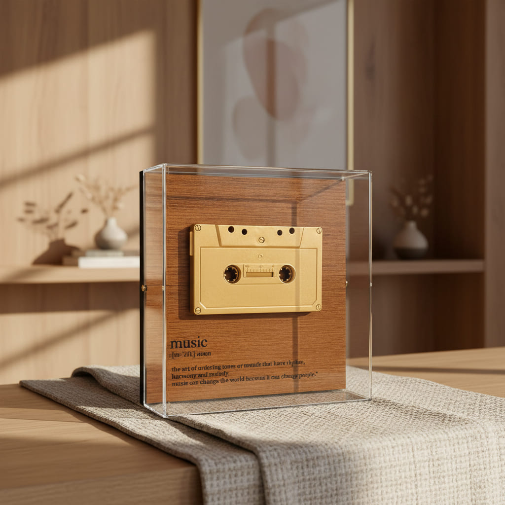 Caixa de Acrílico Temática - Music - 15 x 15 cm