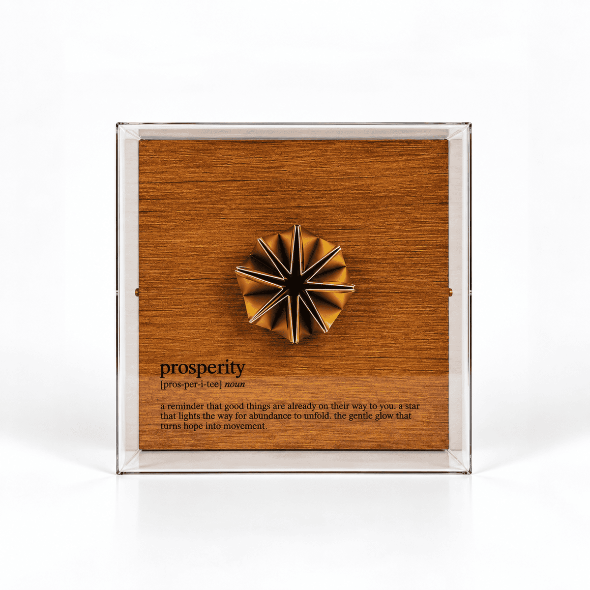 Caixa de Acrílico Temática - Prosperity - 15 x 15 cm