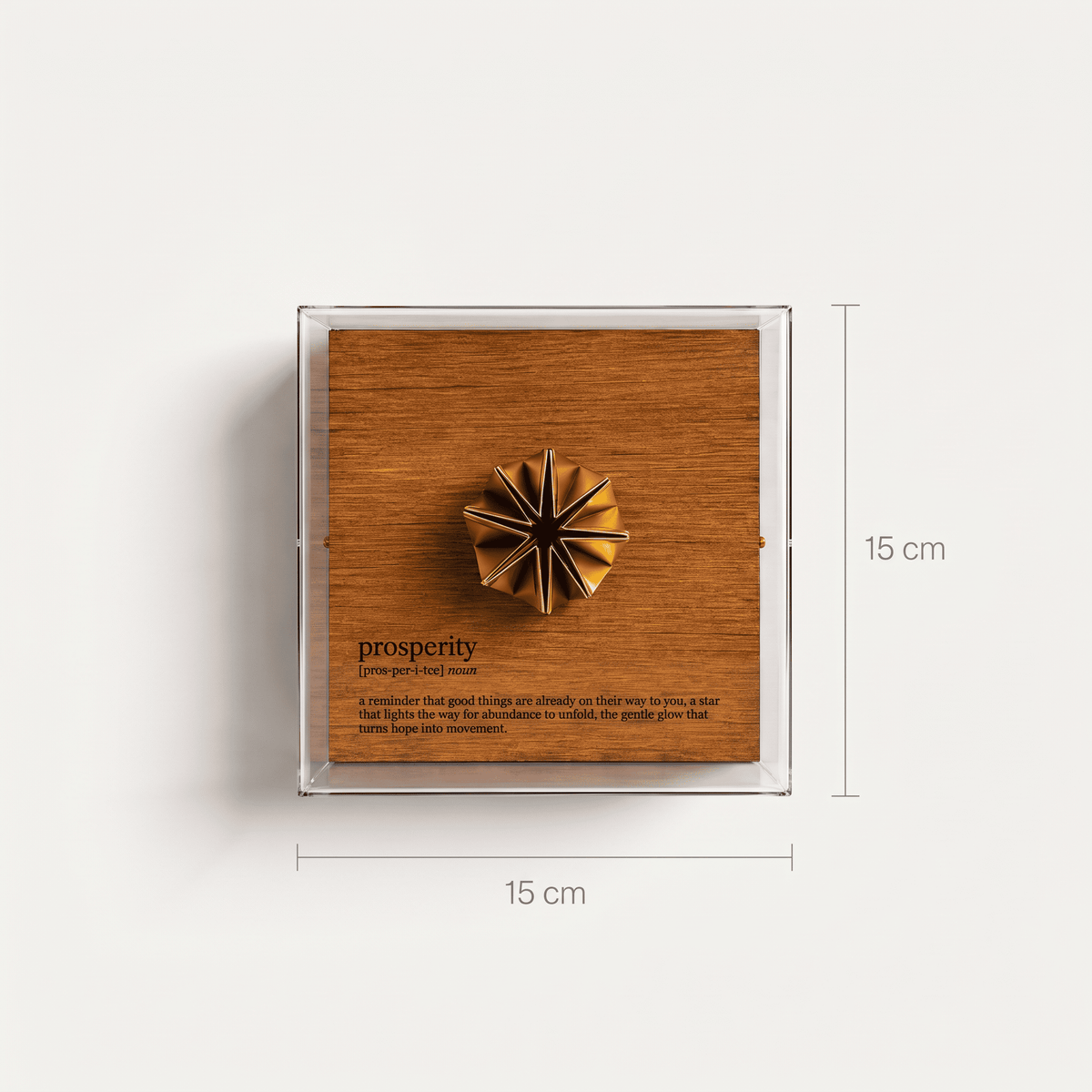 Caixa de Acrílico Temática - Prosperity - 15 x 15 cm