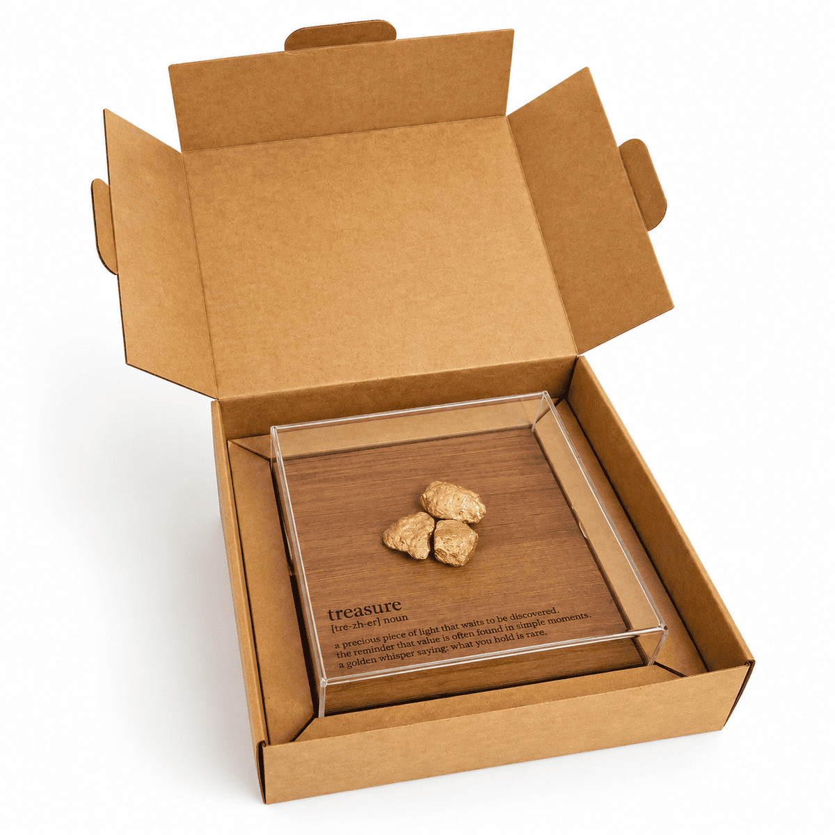 Caixa de Acrílico Temática - Treasure - 15 x 15 cm