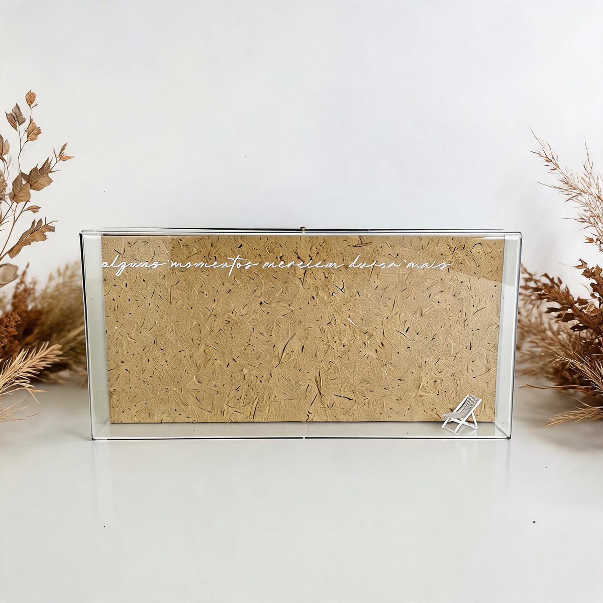 Caixa Acrílica Decorativa Dias Assim — Cadeira de Praia | 30 x 15 cm