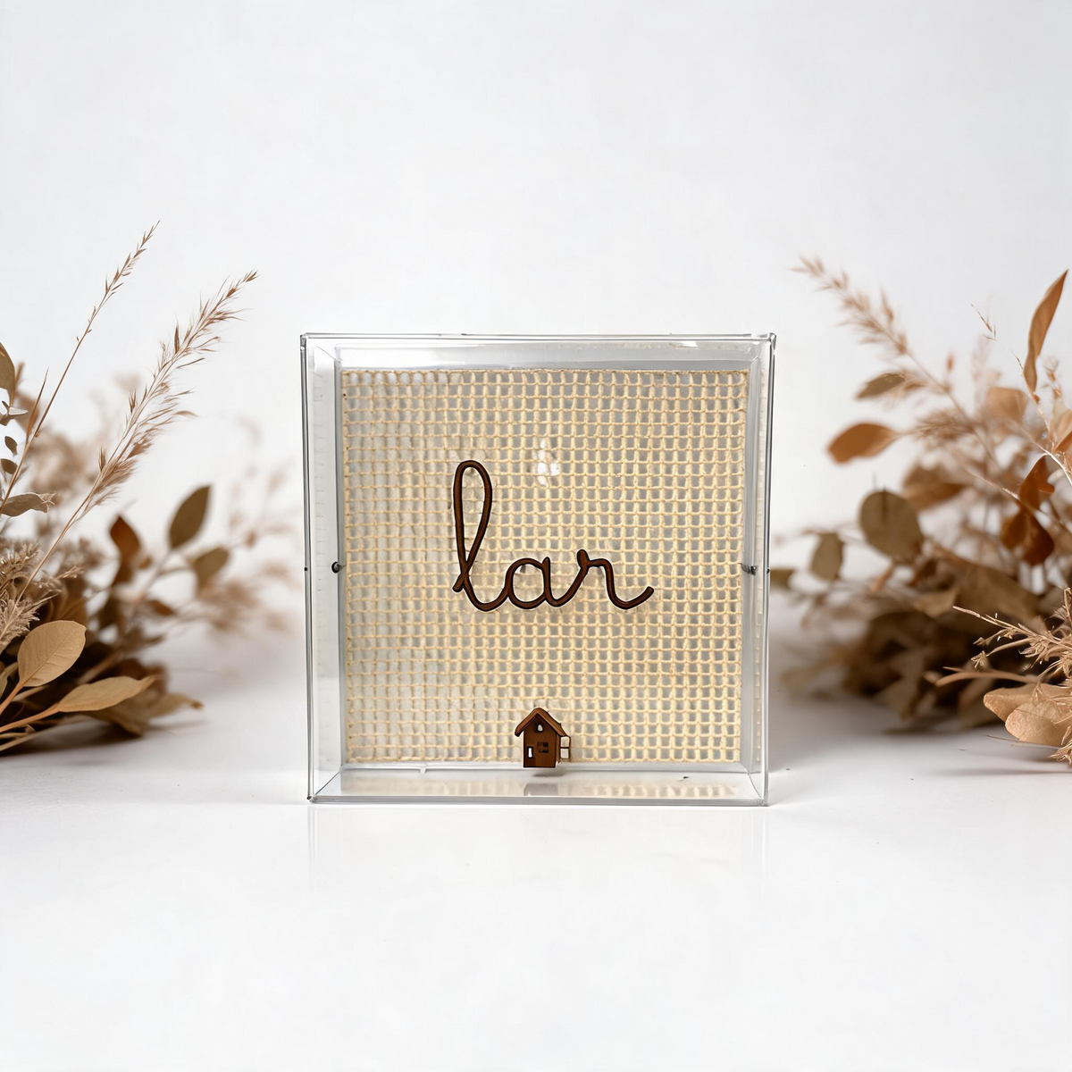 Caixa Acrílica Decorativa Lar — Decoração Afetiva | 15 x 15 cm
