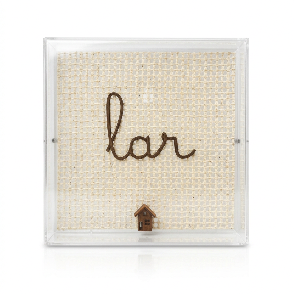 Caixa Acrílica Decorativa Lar — Decoração Afetiva | 15 x 15 cm