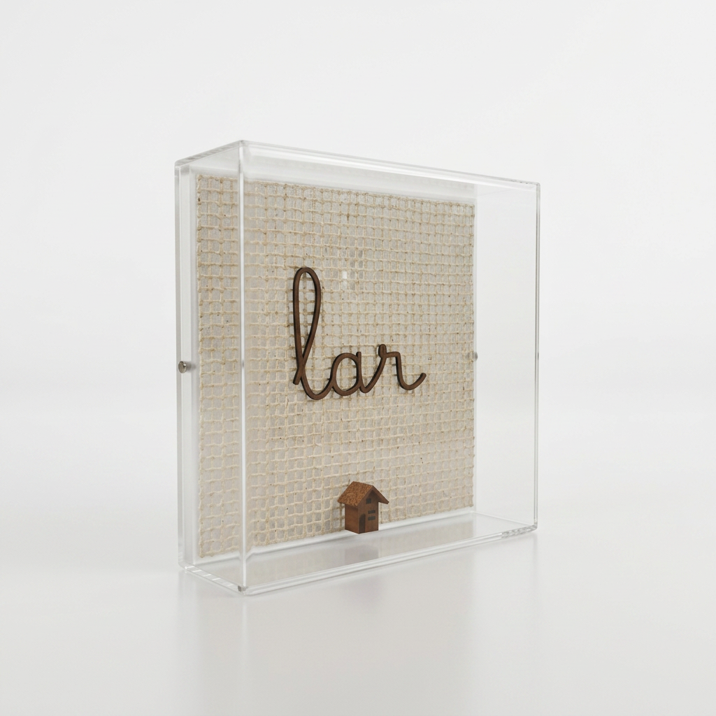 Caixa Acrílica Decorativa Lar — Decoração Afetiva | 15 x 15 cm