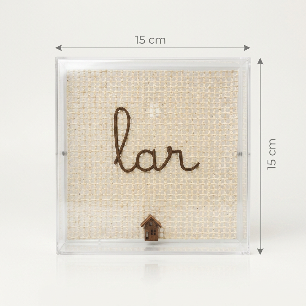 Caixa Acrílica Decorativa Lar — Decoração Afetiva | 15 x 15 cm