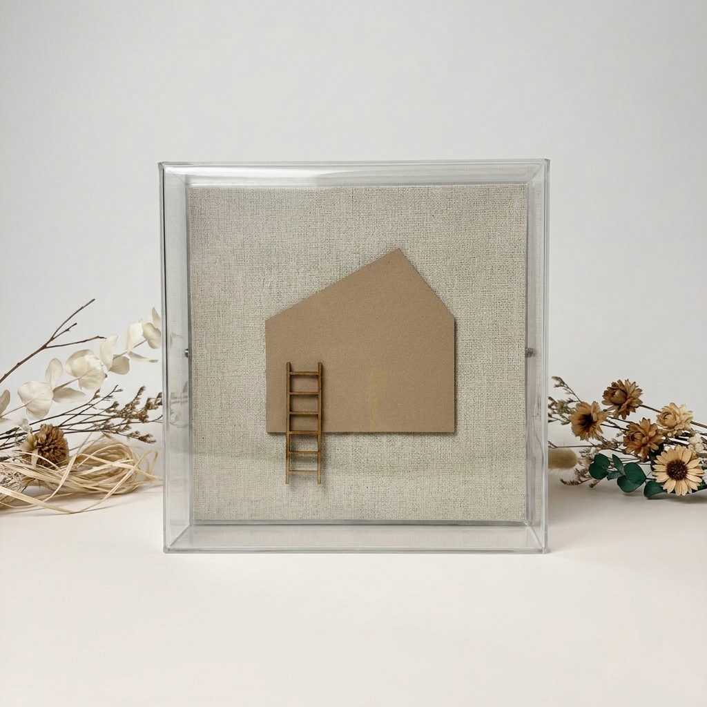 Caixa Acrílica Decorativa Sonho Meu — Presente para Casa Nova | 15 x 15 cm
