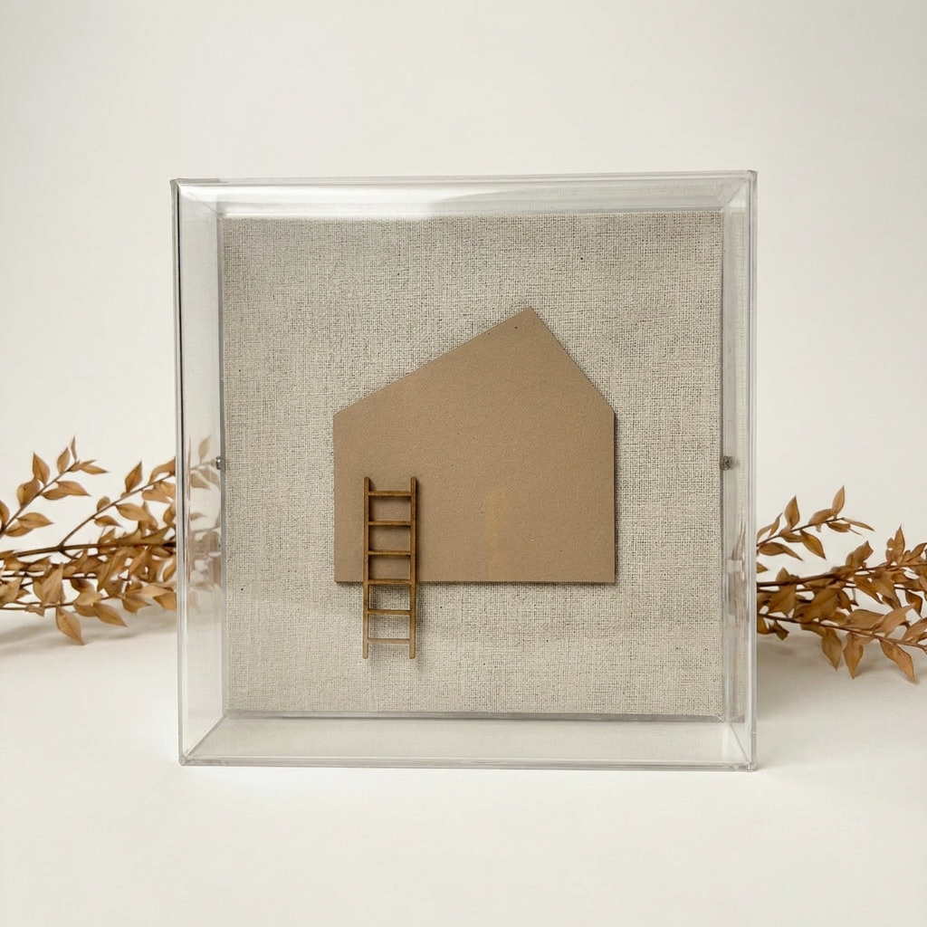 Caixa Acrílica Decorativa Sonho Meu — Presente para Casa Nova | 15 x 15 cm