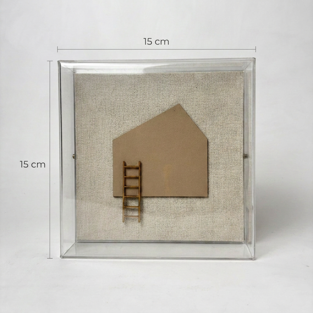 Caixa Acrílica Decorativa Sonho Meu — Presente para Casa Nova | 15 x 15 cm