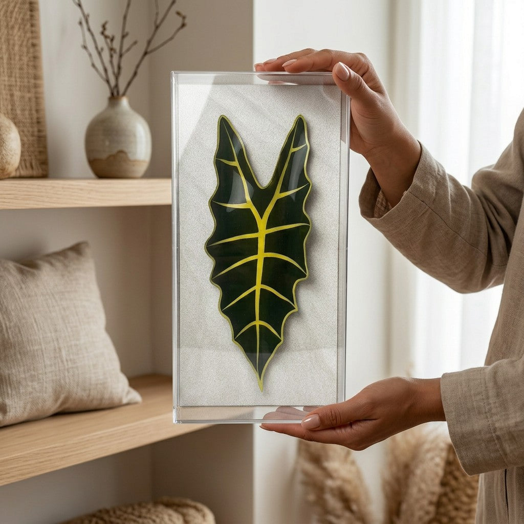 Caixa Acrílica Flora Alocasia | 30 x 15 cm