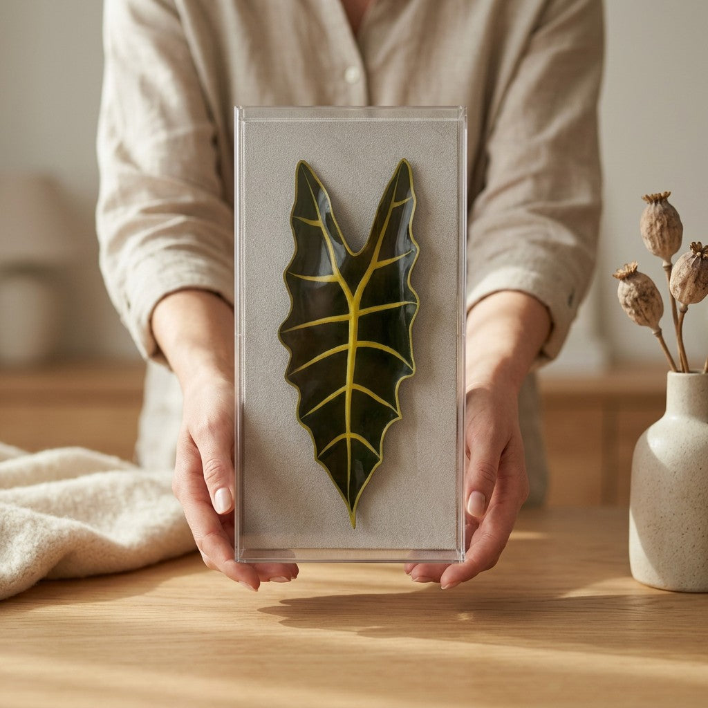 Caixa Acrílica Flora Alocasia | 30 x 15 cm