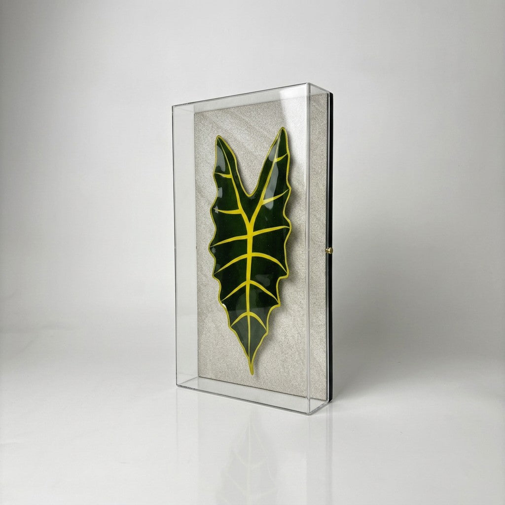 Caixa Acrílica Flora Alocasia | 30 x 15 cm
