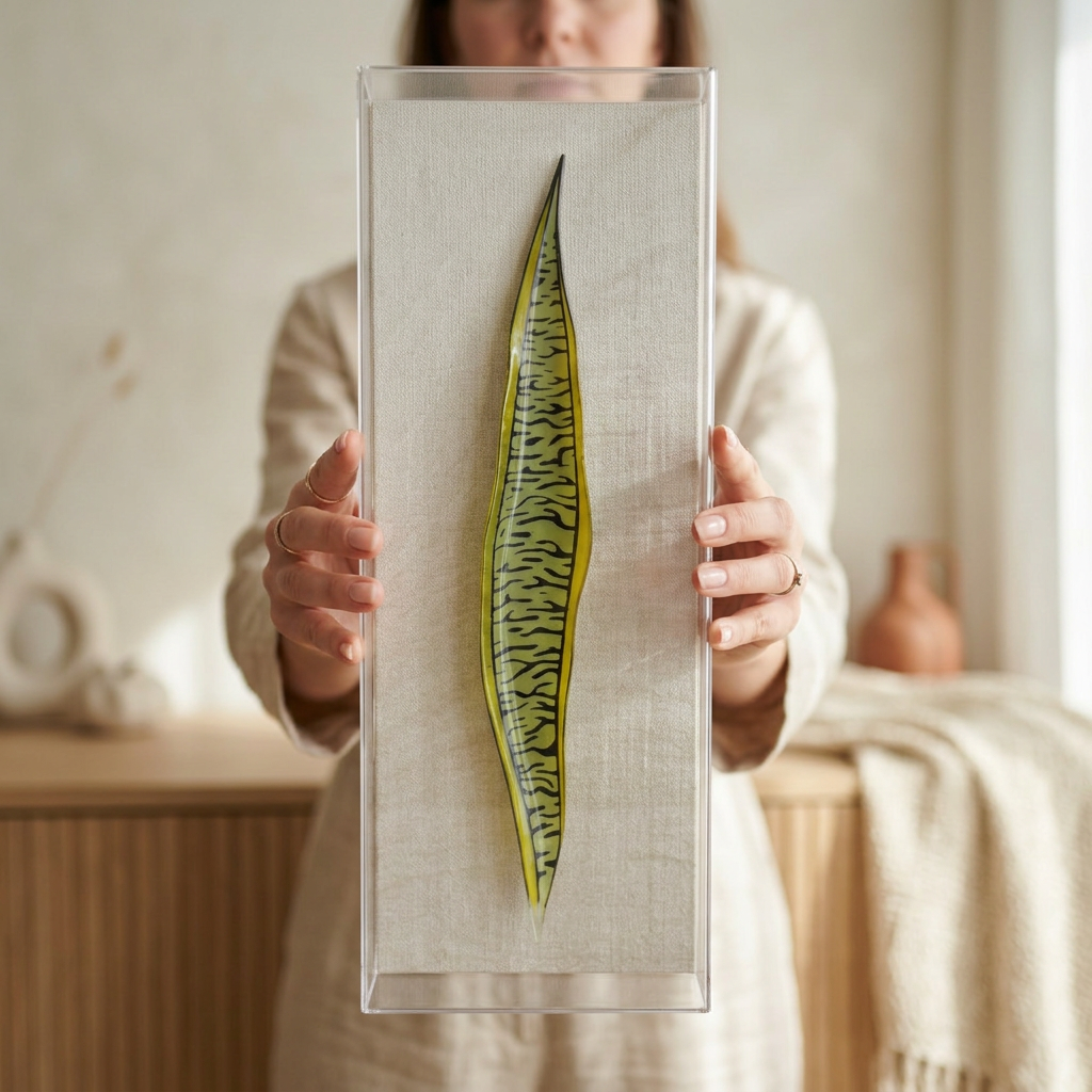 Caixa Acrílica Flora Espada de São Jorge | 40 x 20 cm