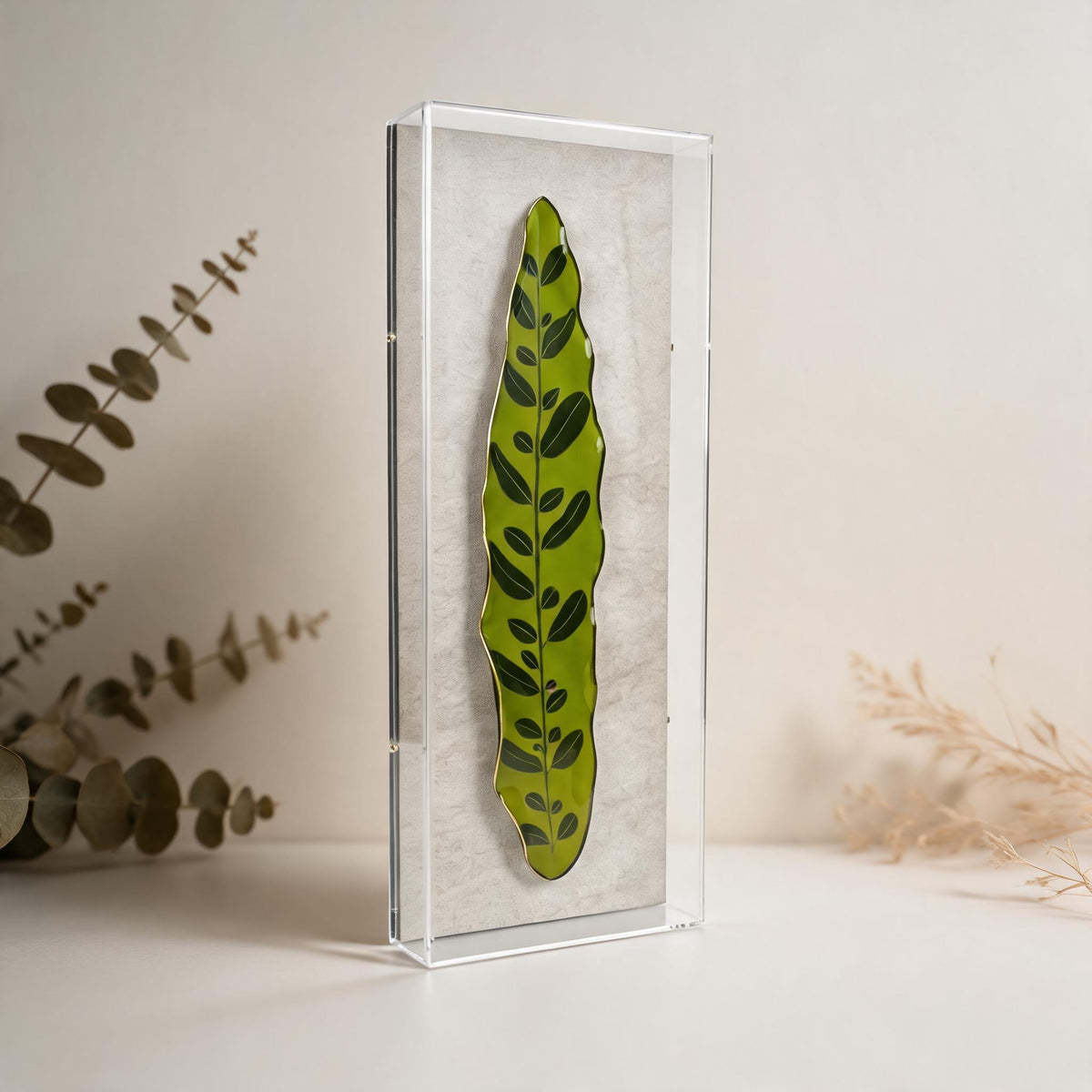 Caixa Acrílica Flora Maranta Cascavel | 40 x 20 cm