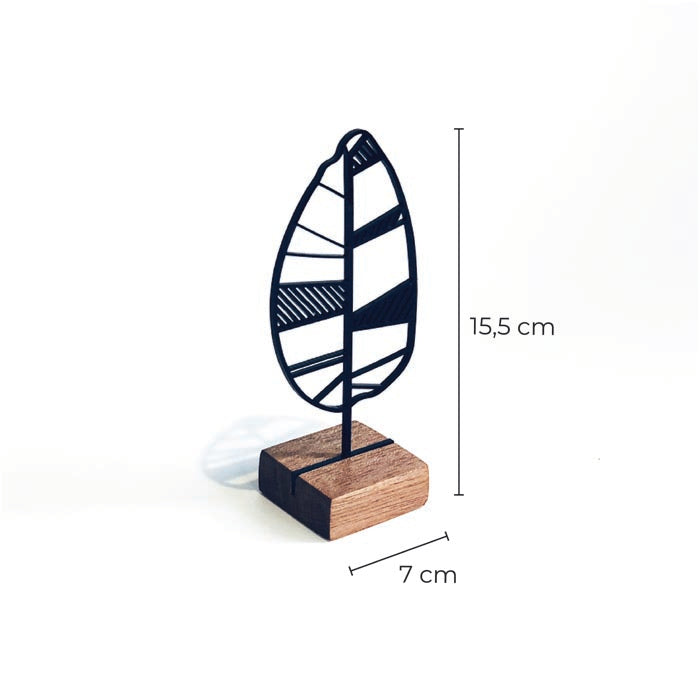 Escultura de Base em Madeira - Árvore Abstrata Preenchida