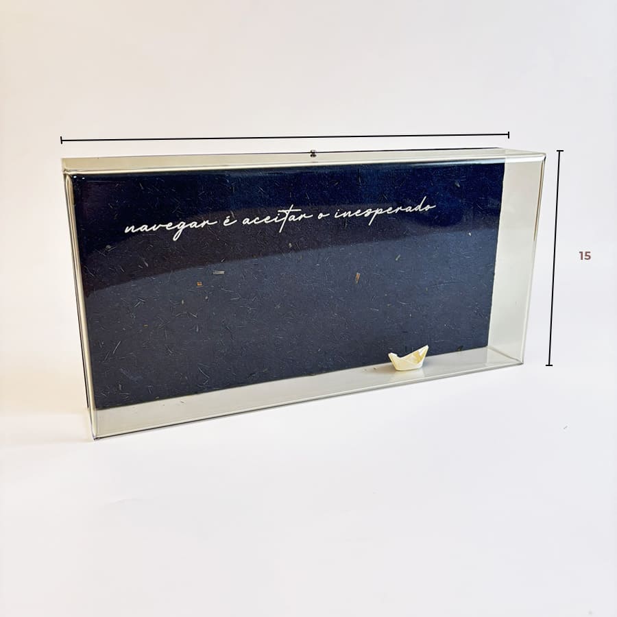 Caixa de Acrílico - Navegar é aceitar o inesperado - 30 x 15 x 5cm