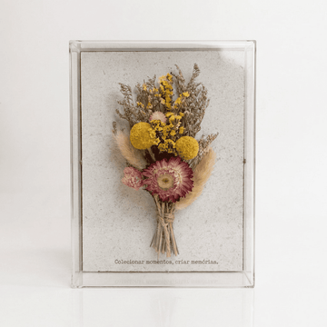 Caixa de Acrílico Buquê Flores Secas | 15 x 20cm