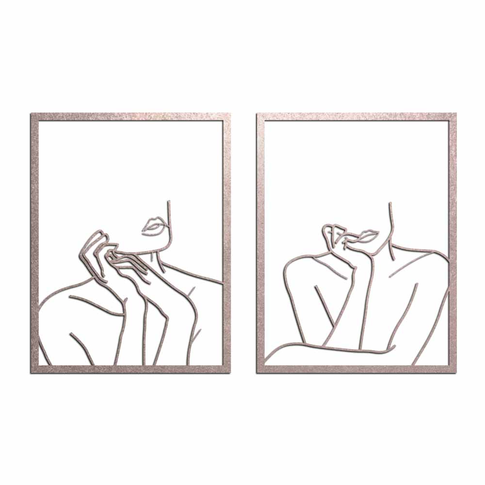 Escultura de Parede Minimalista - Quadro Duo Poses