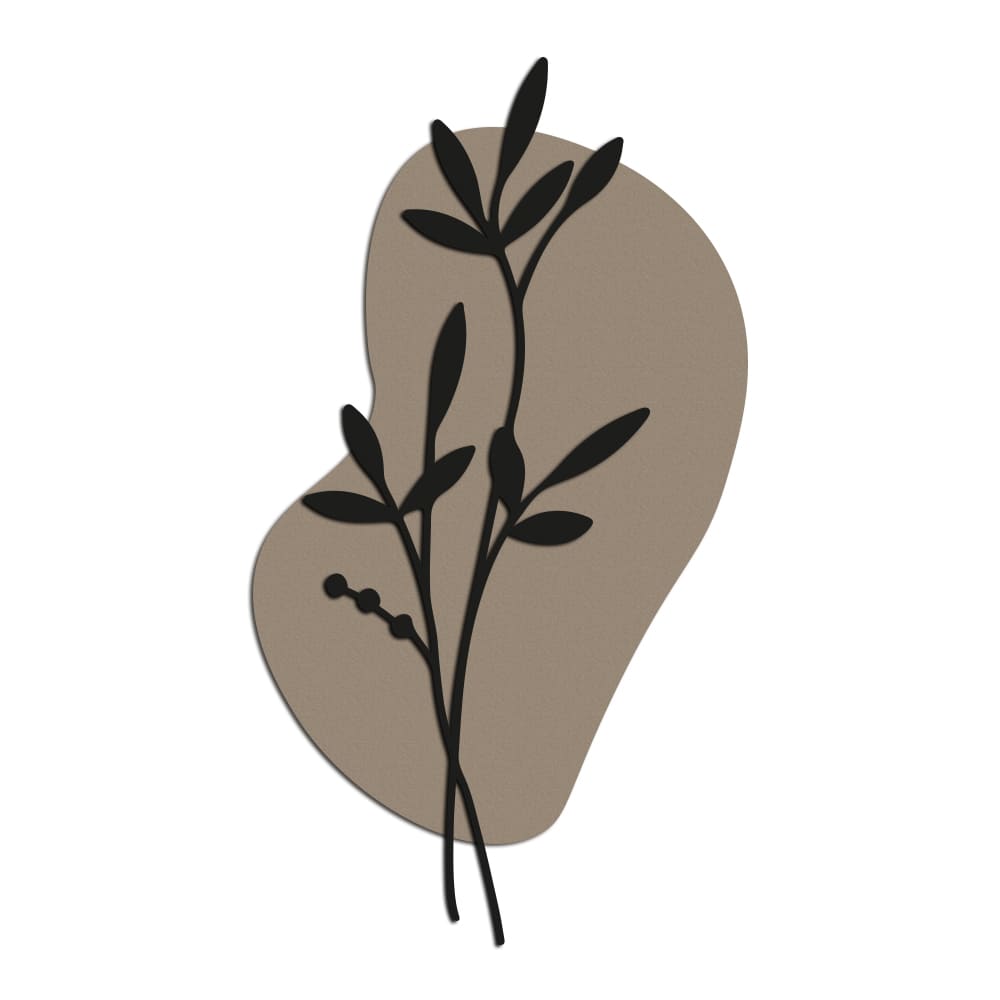 Escultura de Parede de Floral e Forma - Ramo Círculo Taupe