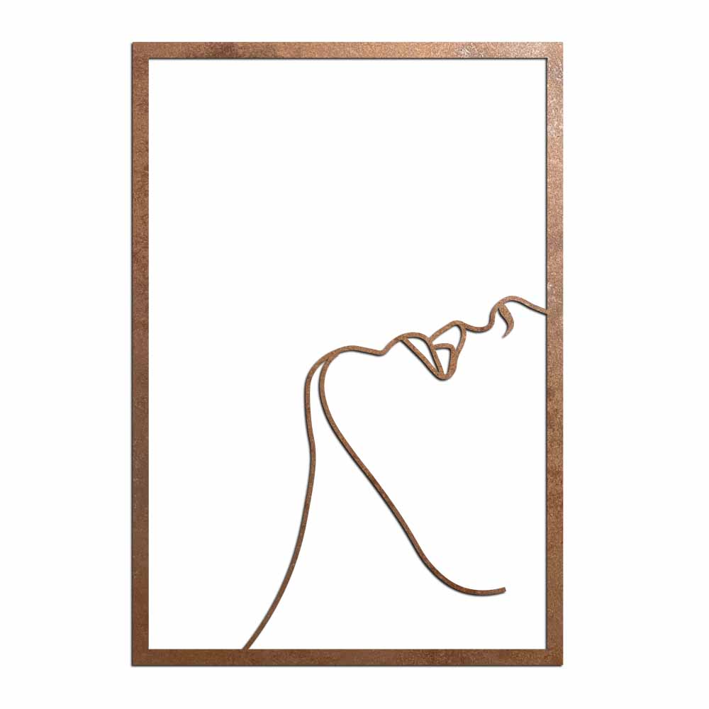 Escultura de Parede Minimalista - Quadro Rosto Linhas 1
