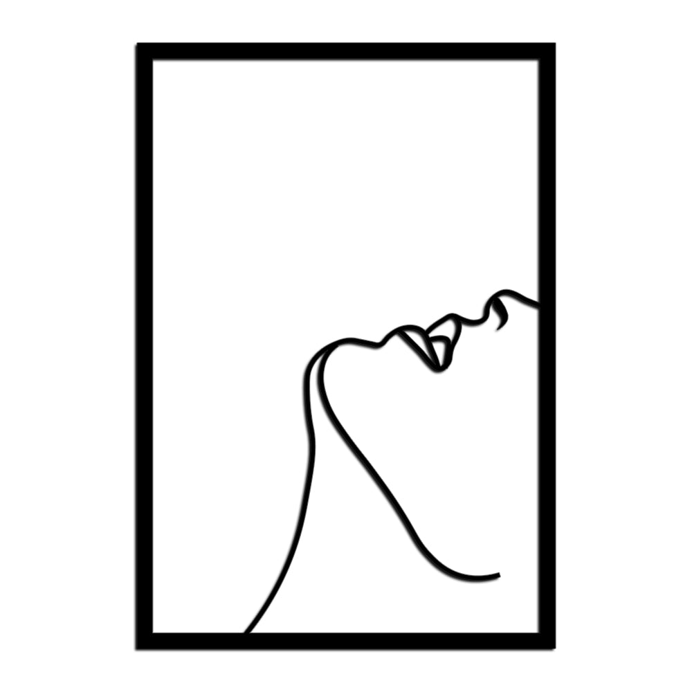 Escultura de Parede Minimalista - Quadro Rosto Linhas 1