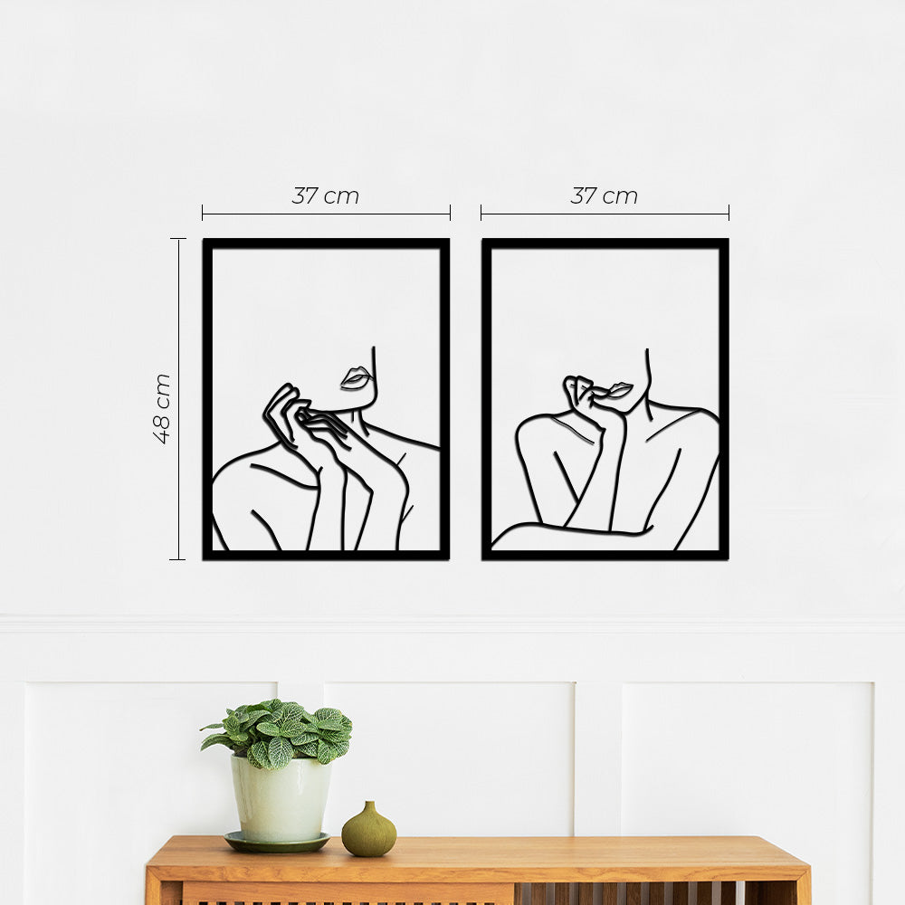 Escultura de Parede Minimalista - Quadro Duo Poses