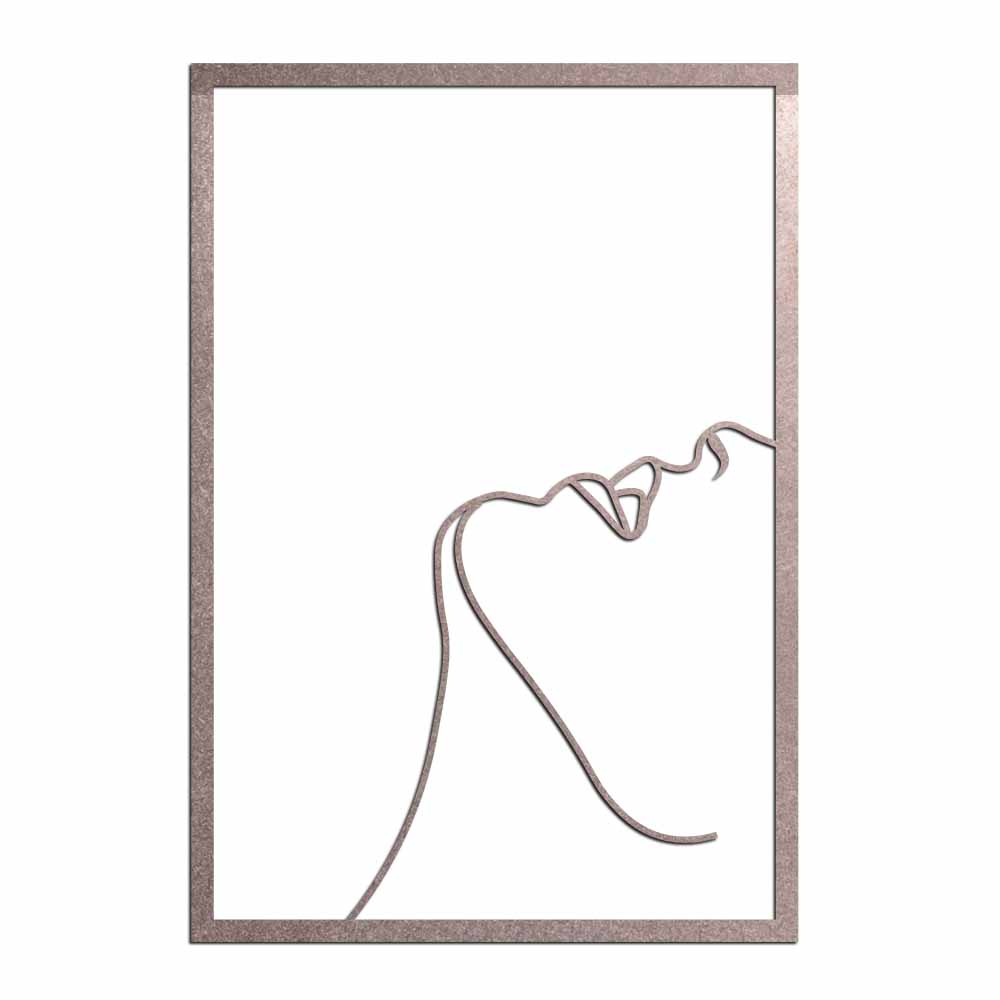 Escultura de Parede Minimalista - Quadro Rosto Linhas 1