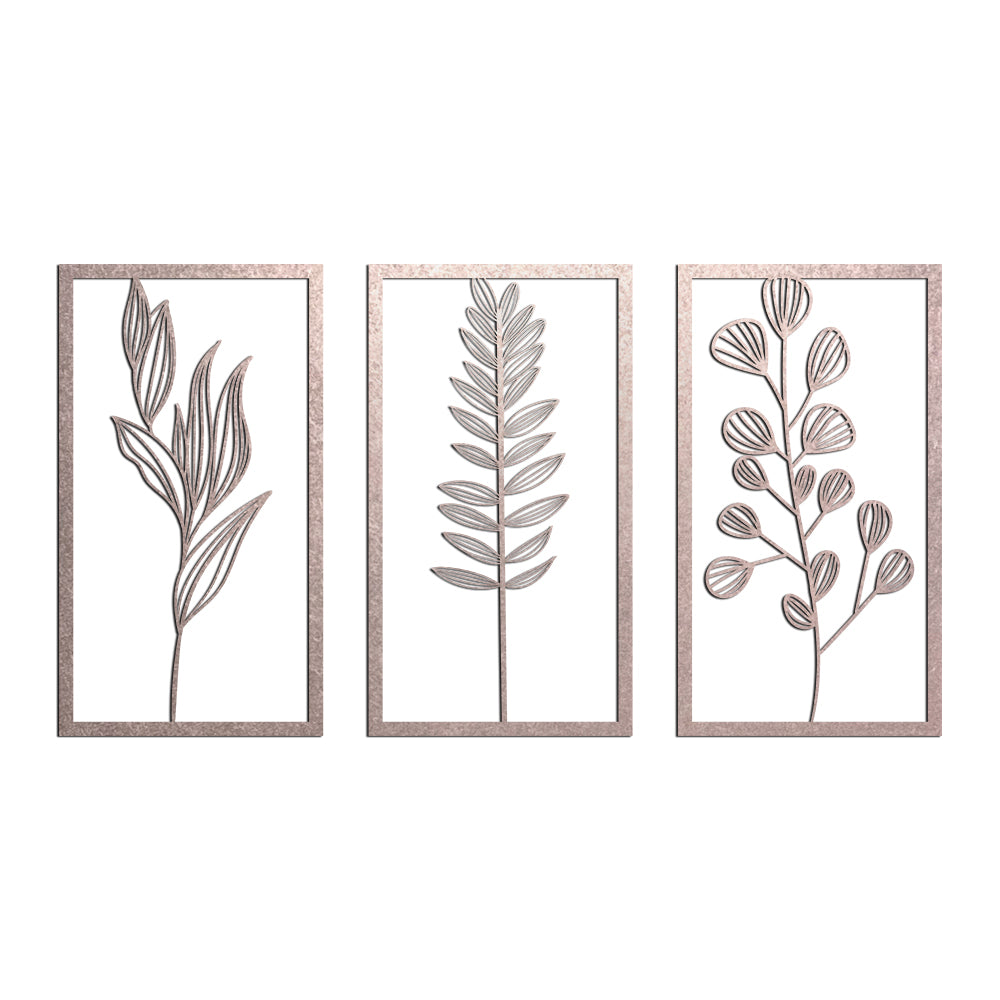 Escultura de Parede Floral - Quadro Trio Bunt Vazado