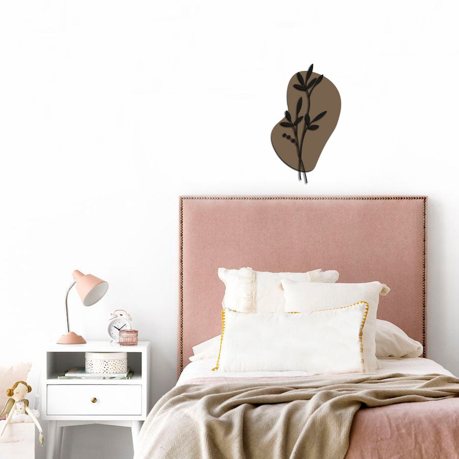 Escultura de Parede de Floral e Forma - Ramo Círculo Taupe