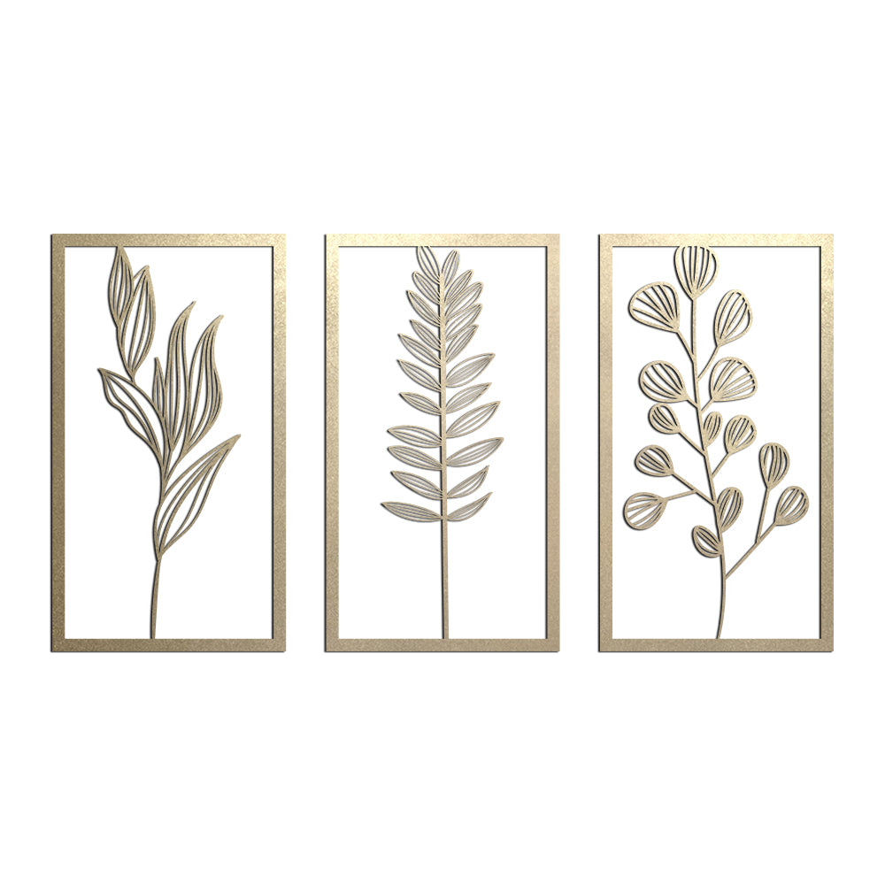Escultura de Parede Floral - Quadro Trio Bunt Vazado