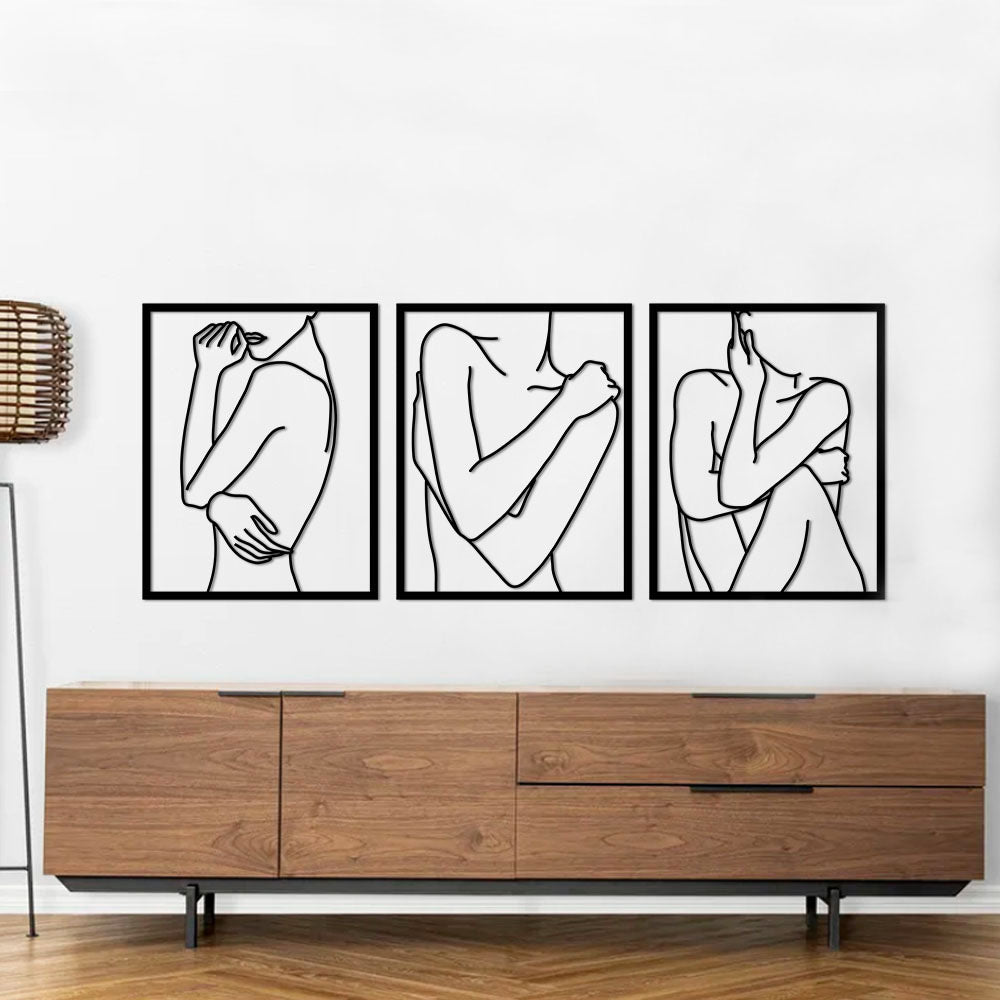 Escultura de Parede Minimalista - Quadro Trio Poses