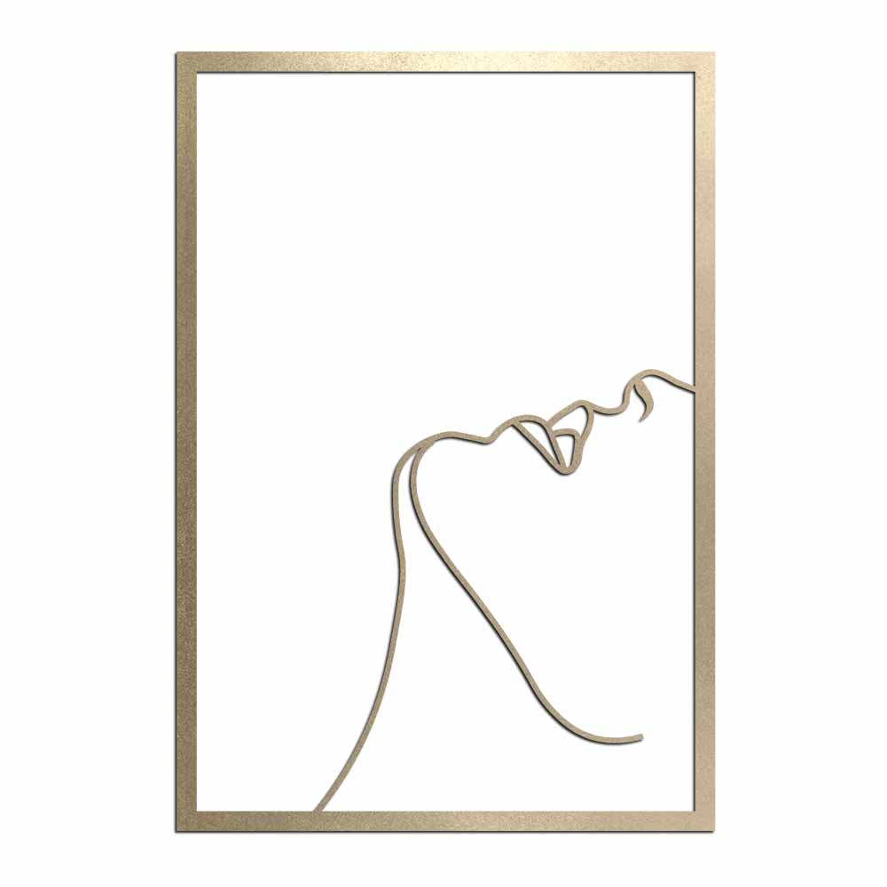 Escultura de Parede Minimalista - Quadro Rosto Linhas 1