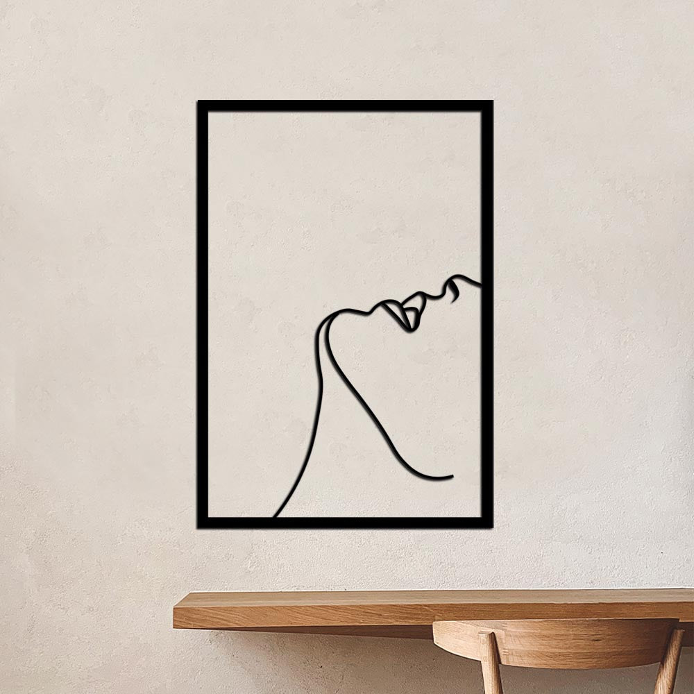 Escultura de Parede Minimalista - Quadro Rosto Linhas 1