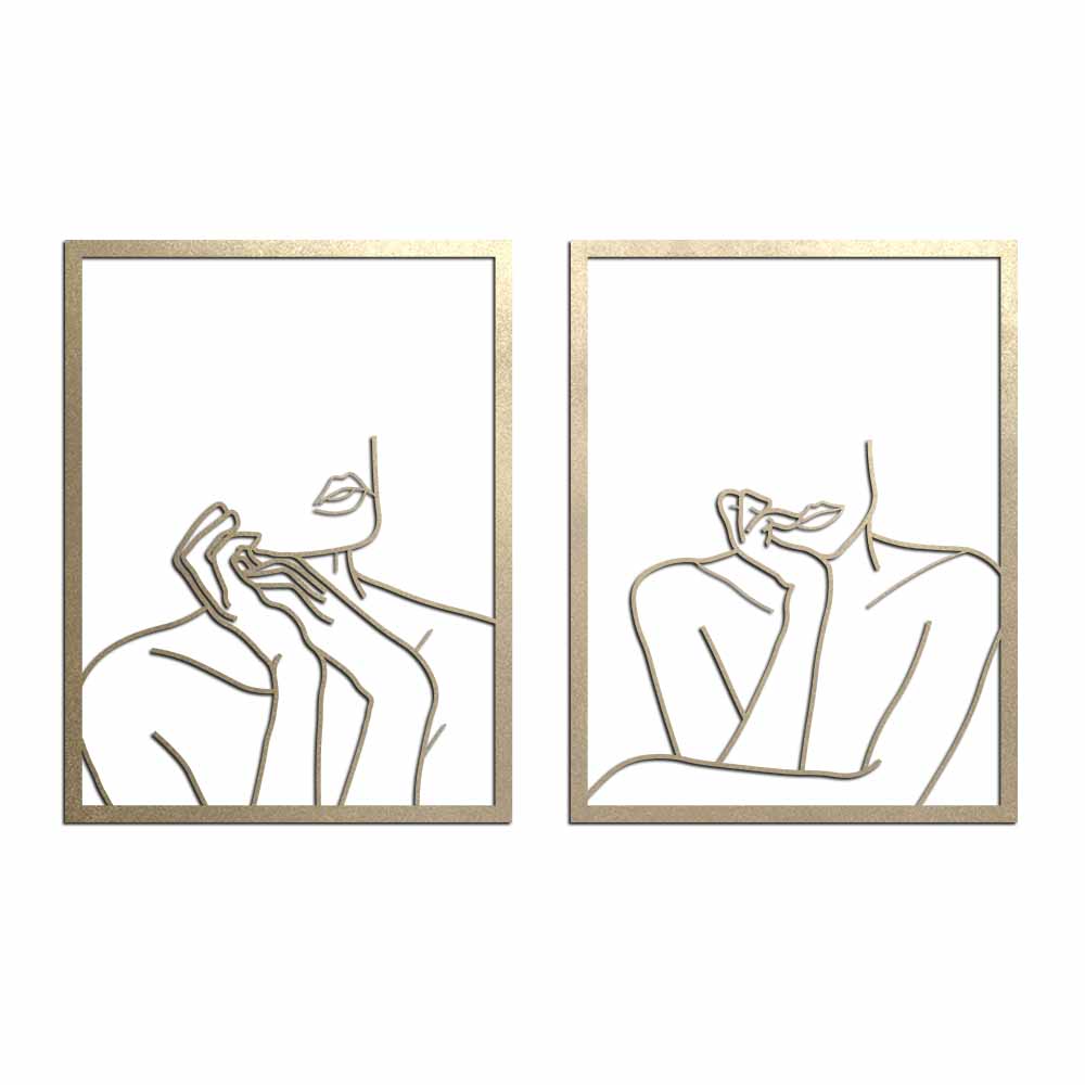 Escultura de Parede Minimalista - Quadro Duo Poses