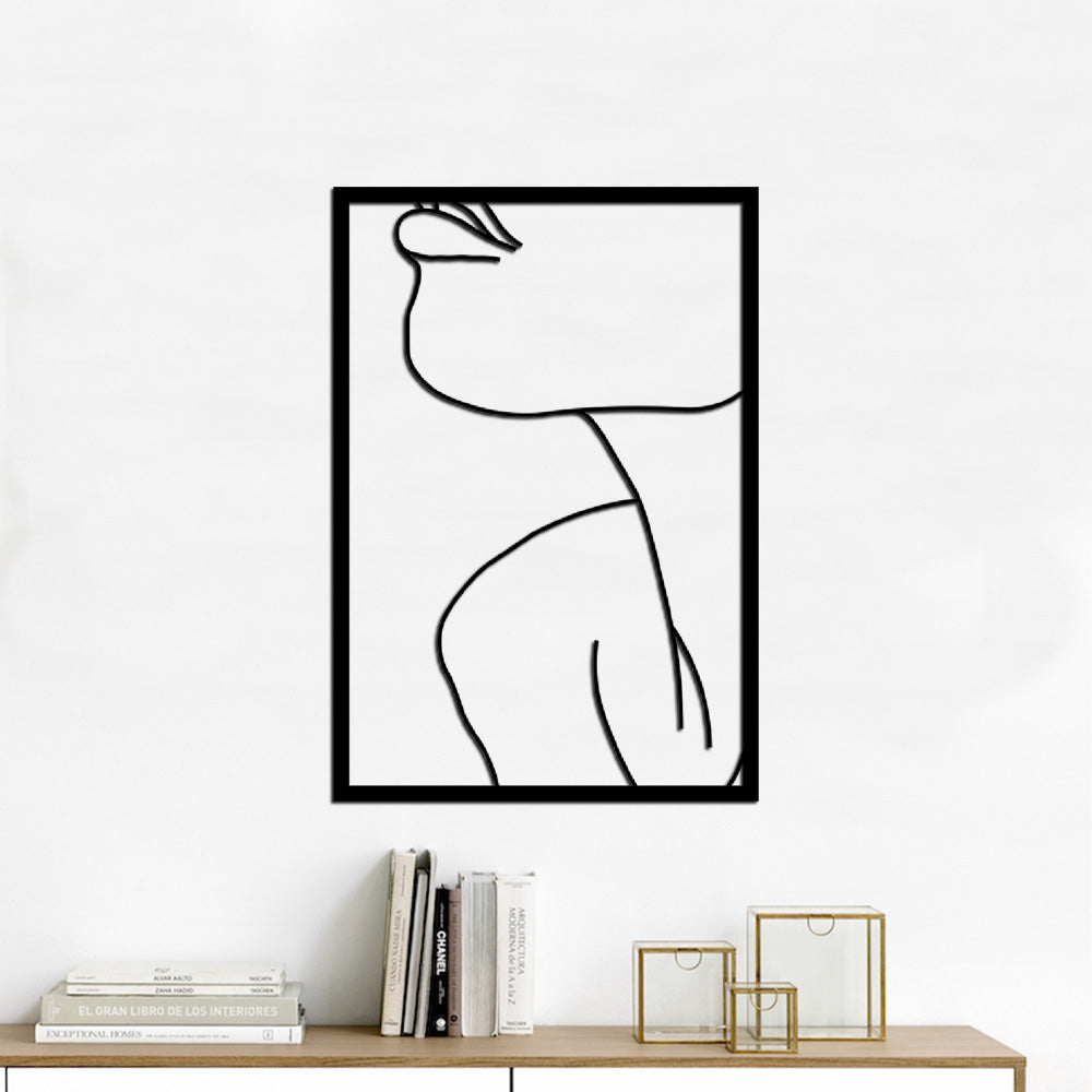 Escultura de Parede Minimalista - Quadro Rosto Linhas 2