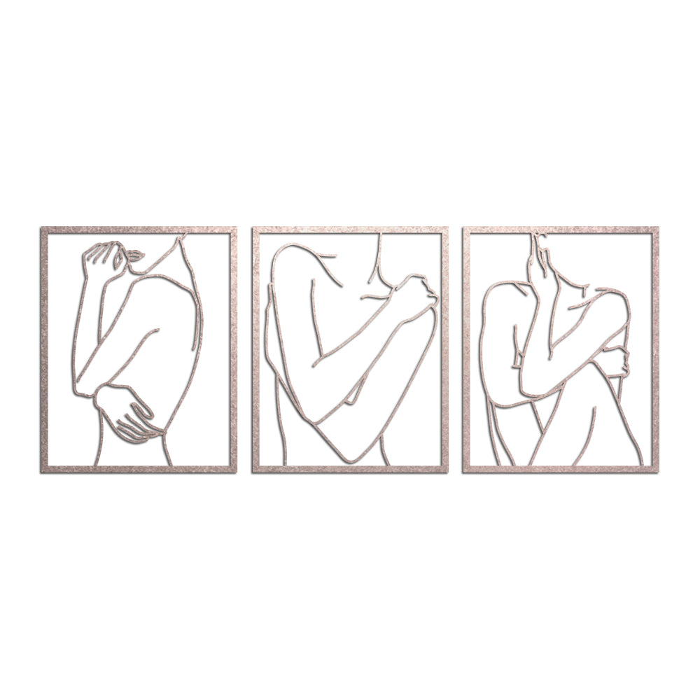 Escultura de Parede Minimalista - Quadro Trio Poses