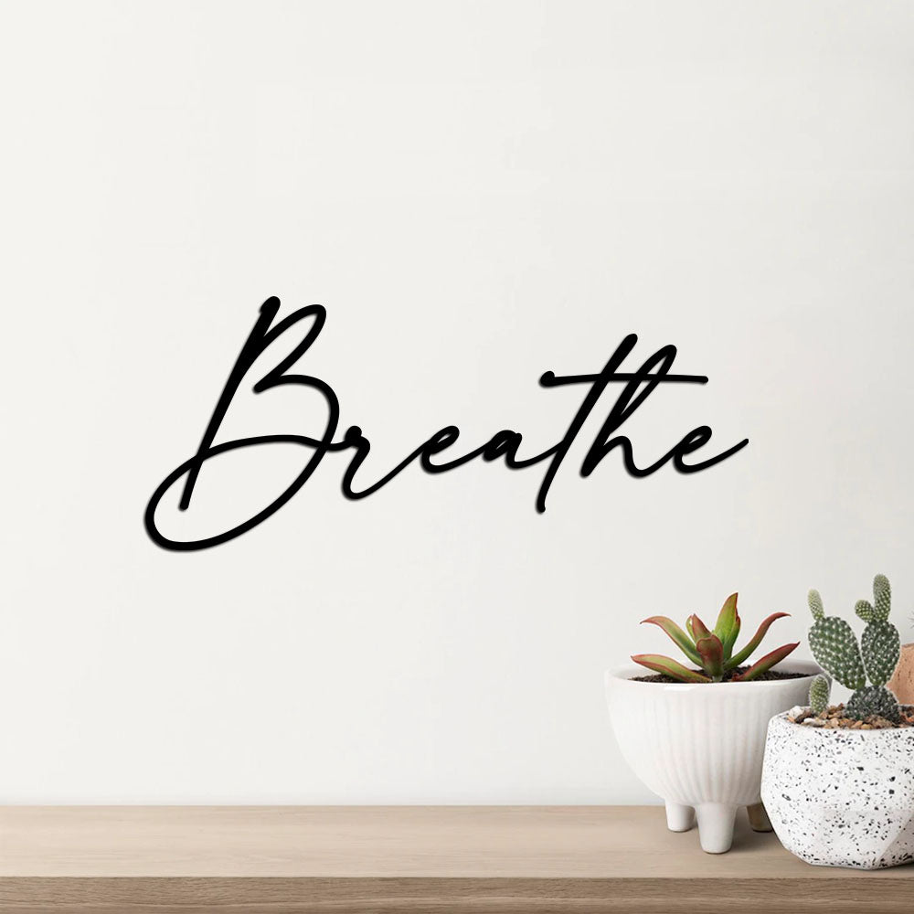 Letreiro de Parede - Palavra Breathe